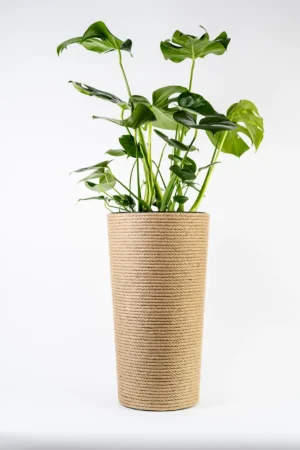 Doniczka jutowa boho z wkładem 57 cm ręcznie robiona