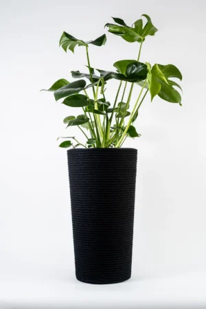 Doniczka z liny bawełnianej adoni 57 cm z wkładem – czarna