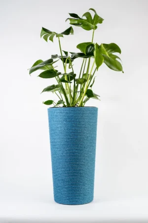 Doniczka jutowa niebieska z wkładem 57 cm