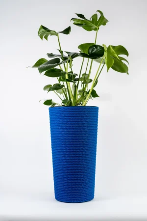Doniczka z liny bawełnianej adoni 57 cm z wkładem – niebieska