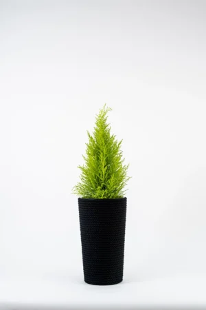 Doniczka bawełniana czarna z wkładem 36 cm
