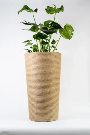 Doniczka jutowa boho z wkładem 75 cm ręcznie robiona